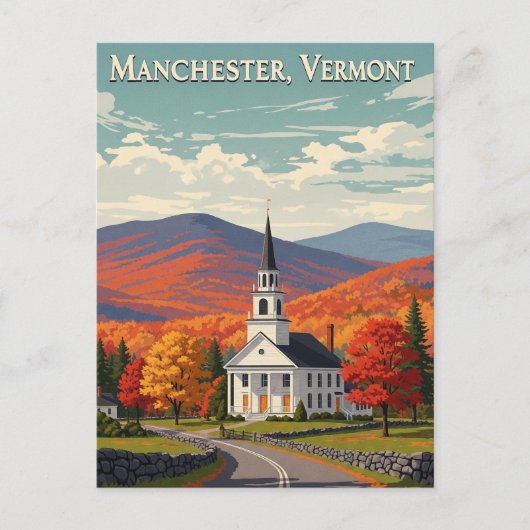 Manchester Vermont Travel Postkarte (Vorderseite)