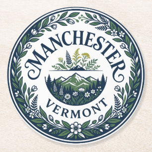 Manchester, Vermont Vermont Runder Pappuntersetzer