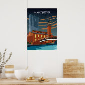 Manchester Vintag Minimal Retro Travel Poster (Küche)
