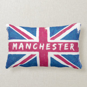 Manchester - Vintage britische Union Jack Flagge Lendenkissen