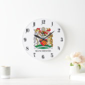 Manchester-Wappen Große Wanduhr (Zuhause)