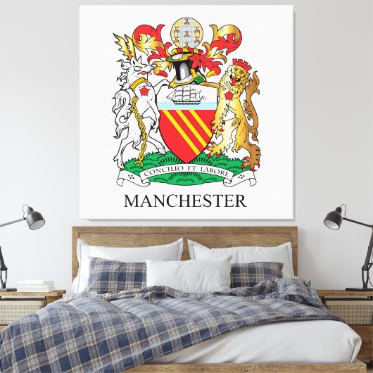 Manchester-Wappen Leinwanddruck (Insitu (Schlafzimmer))