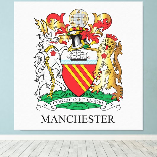 Manchester-Wappen Leinwanddruck (Insitu (Holzboden))