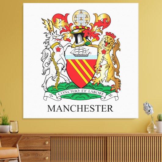 Manchester-Wappen Leinwanddruck (Insitu (Wohnzimmer))