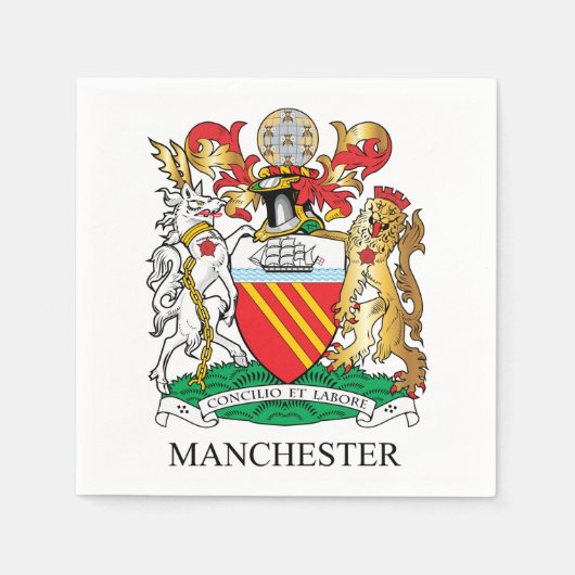 Manchester-Wappen Serviette (Vorderseite)