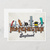 Manchester-Zeichen Postkarte (Vorne/Hinten)