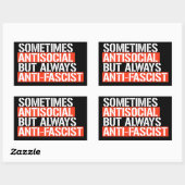 Manchmal antisozial, aber immer antifaschistisch rechteckiger aufkleber (Blatt)