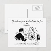 Manchmal bedeutet Kaffee Kaffee Einladungspostkarte (Vorne/Hinten)