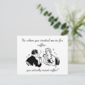 Manchmal bedeutet Kaffee Kaffee Einladungspostkarte (Stehend Vorderseite)