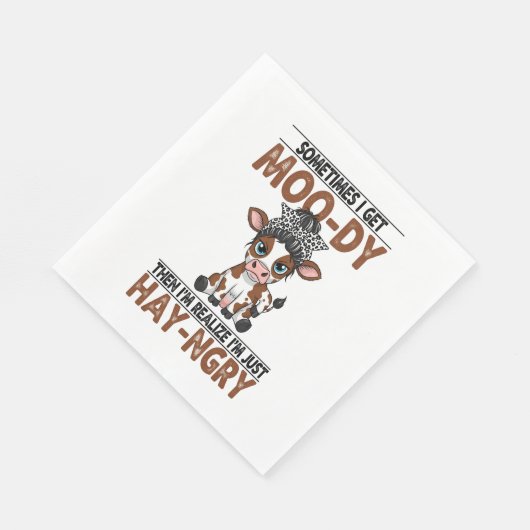 Manchmal bekomme ich eine moo-dy-hay-ngry Kuh Serviette (Ecke)