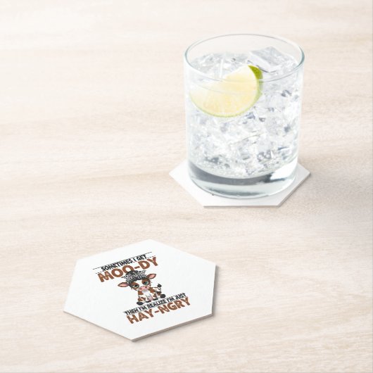 Manchmal bekomme ich eine moo-dy-hay-ngry Kuh Untersetzer (Vor Ort)