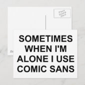 Manchmal Comic Sans Postkarte (Vorne/Hinten)
