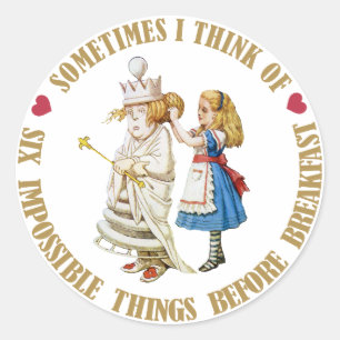 MANCHMAL DENKE ICH AN SECHS UNMÖGLICHE SACHEN RUNDER AUFKLEBER