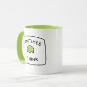 "Manchmal denke ich" Lustiger Blob-Becher Tasse (Vorderseite Links)