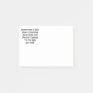 Manchmal fange ich einfach an zu zählen post-it klebezettel