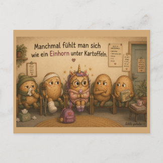 Manchmal fühlt man sich - Einhorn - Wartezimmer Feiertagspostkarte