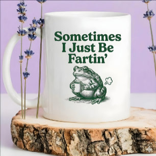 Manchmal furze ich einfach nur, lustiger Frosch-Fu Zweifarbige Tasse