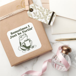 Manchmal Furze ich einfach nur lustiger Frosch Unh Quadratischer Aufkleber