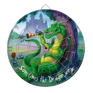 Manchmal gewinnt der Drache - Grün Dartscheibe