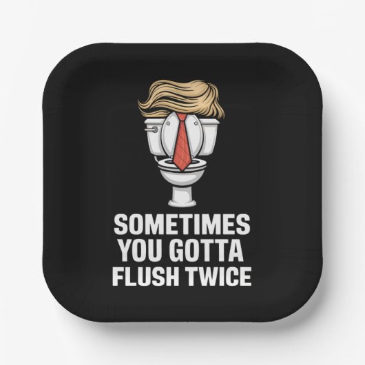 Manchmal hast du zweimal Flush Pappteller (Vorderseite)