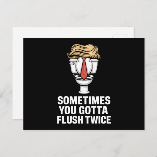 Manchmal hast du zweimal Flush Postkarte (Vorne/Hinten)