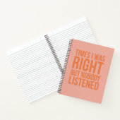 Manchmal hatte ich recht, aber niemand hörte lusti notizblock (Innenseite)