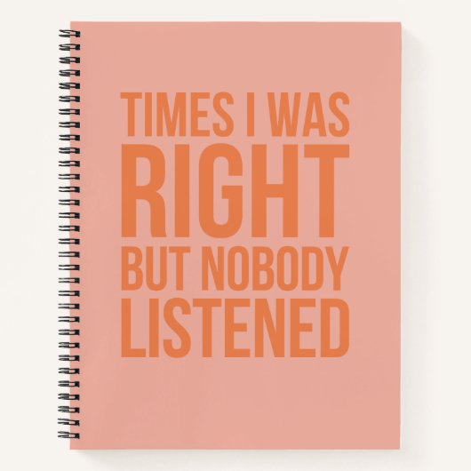 Manchmal hatte ich recht, aber niemand hörte lusti notizblock (Vorderseite)