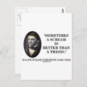 Manchmal ist ein Schrei besser als ein Thesis-Emer Postkarte (Vorne/Hinten)