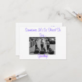 Manchmal ist es so schwer, auf Wiedersehen zu sage Karte (Vorderseite/Rückseite Beispiel)