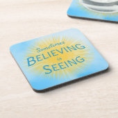 Manchmal ist Glauben eine Botschaft des Glaubens Getränkeuntersetzer (Linke Seite)