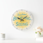 Manchmal ist Glauben eine Botschaft des Glaubens Große Wanduhr (Zuhause)