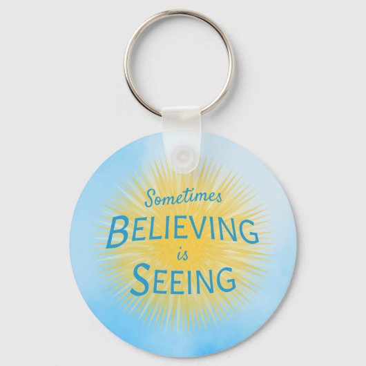 Manchmal ist Glauben eine Botschaft des Glaubens Schlüsselanhänger (Rückseite)