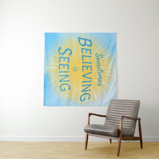 Manchmal ist Glauben eine Botschaft des Glaubens Wandteppich (Beispiel (Horizontal))