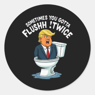 Manchmal kommt es zweimal zu einem Flush Runder Aufkleber