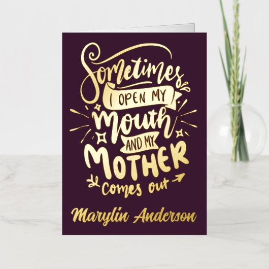 MANCHMAL ÖFFNE ICH MEINE MUTH UND MEINE MUTTER KOM (Vorderseite)