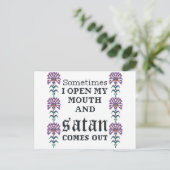 Manchmal öffne ich mir meine lustige Kreuzstiche Postkarte (Stehend Vorderseite)