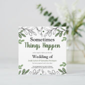 Manchmal passiert Hochzeit ändern das Datum Einladung (Stehend Vorderseite)