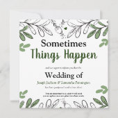 Manchmal passiert Hochzeit ändern das Datum Einladung (Vorderseite)