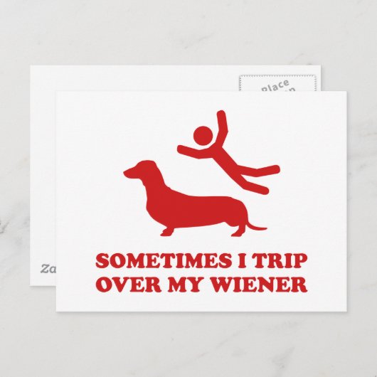 Manchmal reise ich über meine Dackel Postkarte (Vorne/Hinten)