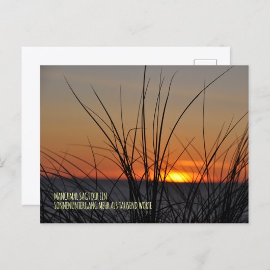 Manchmal sagt dir ein Sonnenuntergang mehr als tau Postkarte (Vorne/Hinten)