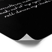 Manchmal schleichen mir Erinnerungen aus den Augen Poster (Ecke)