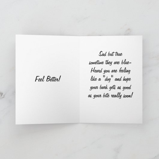 MANCHMAL SIND DIE DINGE BLAU! GUTE BESSERUNG KARTE (Innenseite)