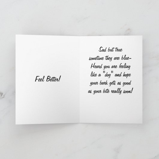 MANCHMAL SIND DIE DINGE BLAU! GUTE BESSERUNG KARTE (Innenseite)