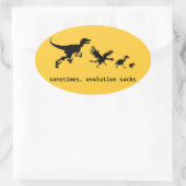Manchmal sind zum Kotzen die Evolution Ovaler Aufkleber (Tasche)