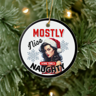 Manchmal Unartige Weihnachts-Pinup Keramik Ornament