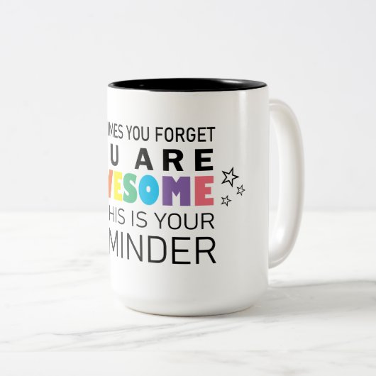 Manchmal vergisst man, dass man phantastisch motiv zweifarbige tasse (VorderseiteRechts)