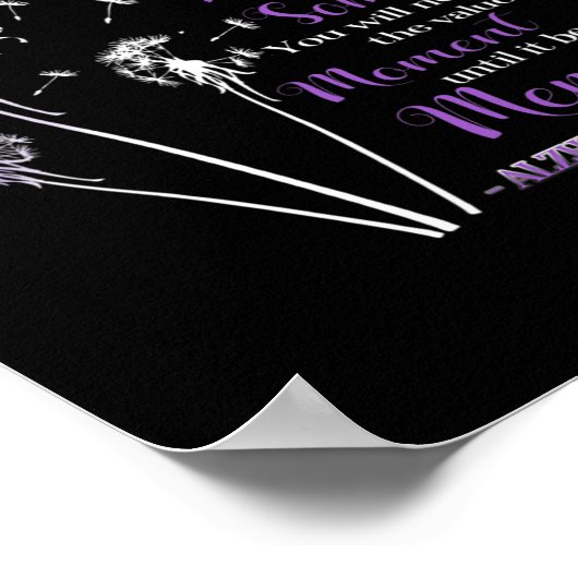 Manchmal werden Sie nie Alzheimer-Bewusstsein kenn Poster (Ecke)