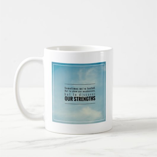 Manchmal werden wir geprüft kaffeetasse (Links)