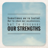 Manchmal werden wir geprüft rechteckiger pappuntersetzer (Vorderseite)