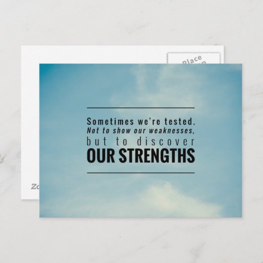 Manchmal werden wir getestet postkarte (Vorne/Hinten)